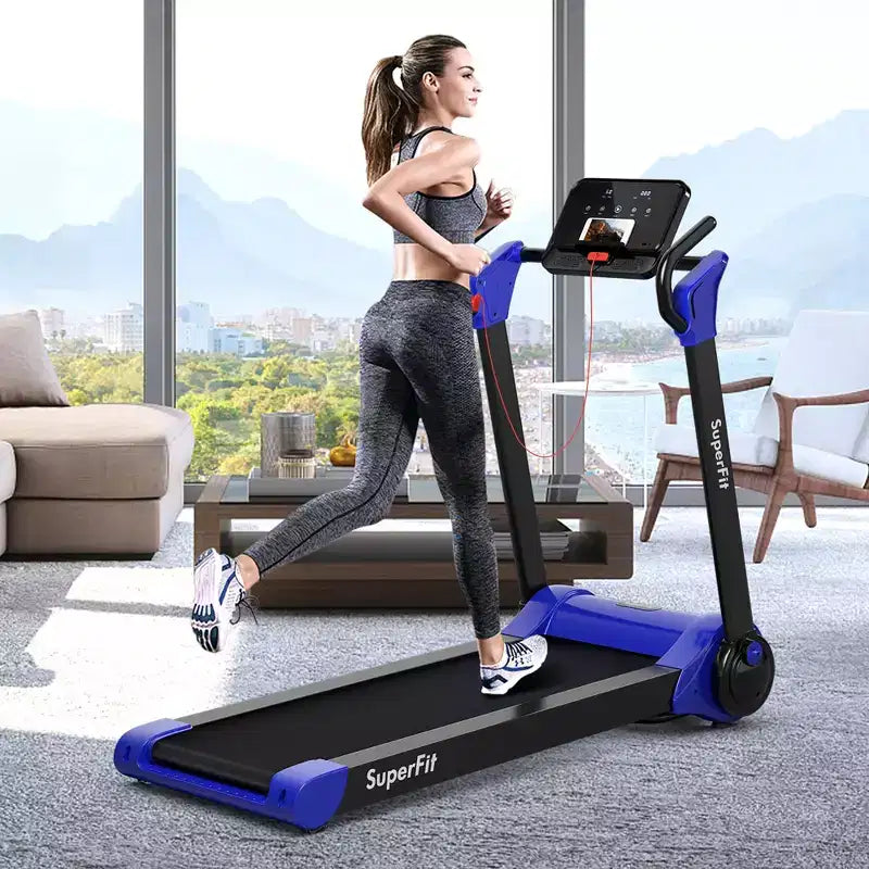 Costway Tapis de course électrique pliable 2,25 CV Contrôle via application Bluetooth