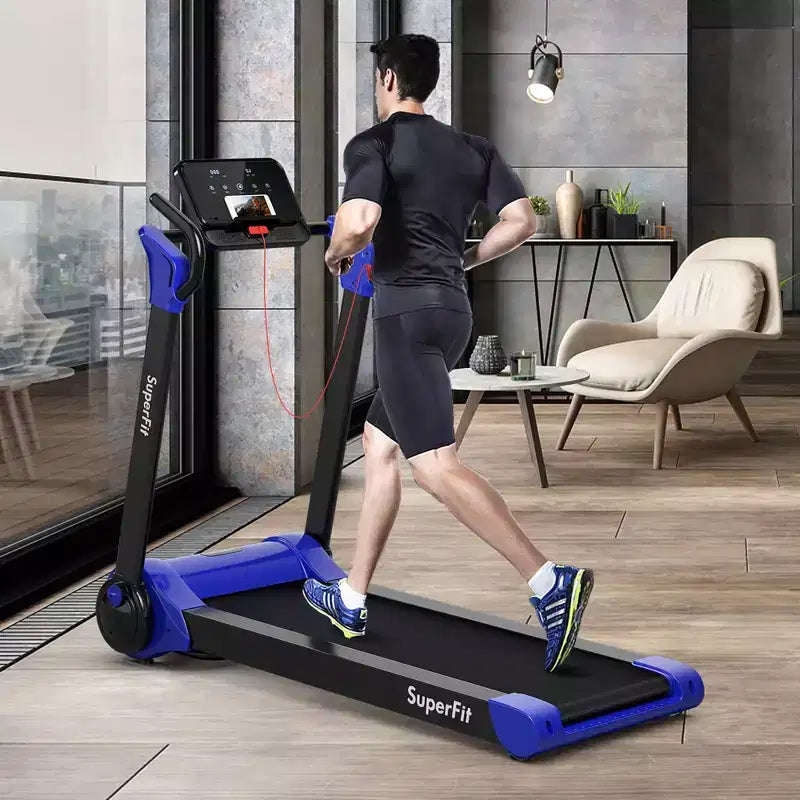 Costway Tapis de course électrique pliable 2,25 CV Contrôle via application Bluetooth