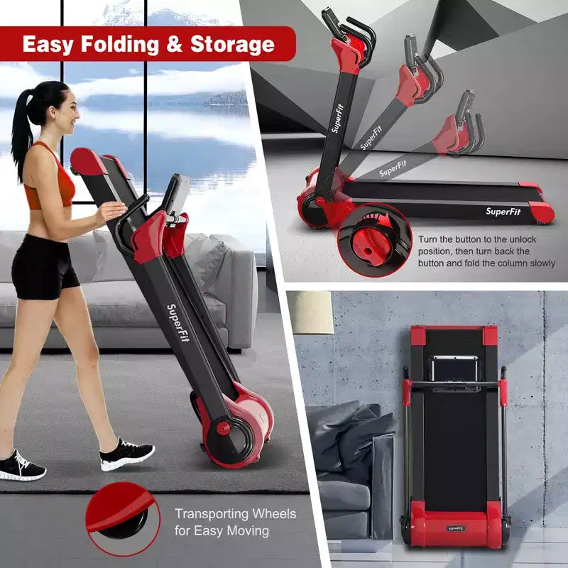 Costway Tapis de course électrique pliable 2,25 CV Contrôle via application Bluetooth