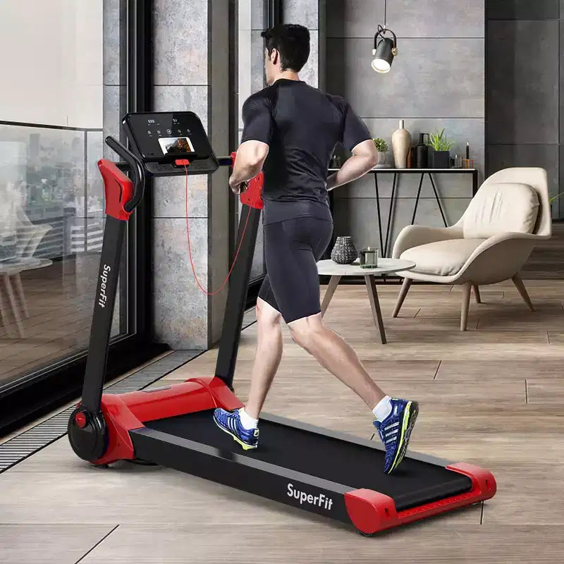 Costway Tapis de course électrique pliable 2,25 CV Contrôle via application Bluetooth