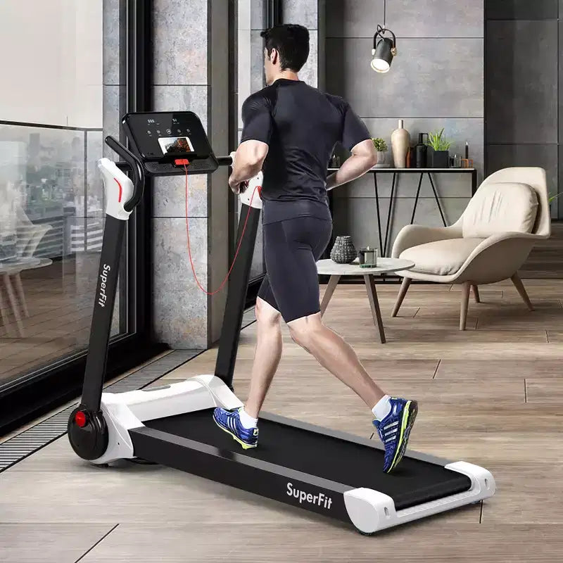 Costway Tapis de course électrique pliable 2,25 CV Contrôle via application Bluetooth