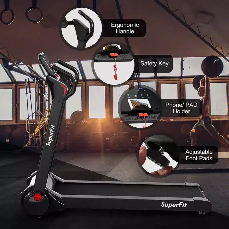 Costway Tapis de course électrique pliable 2,25 CV Contrôle via application Bluetooth