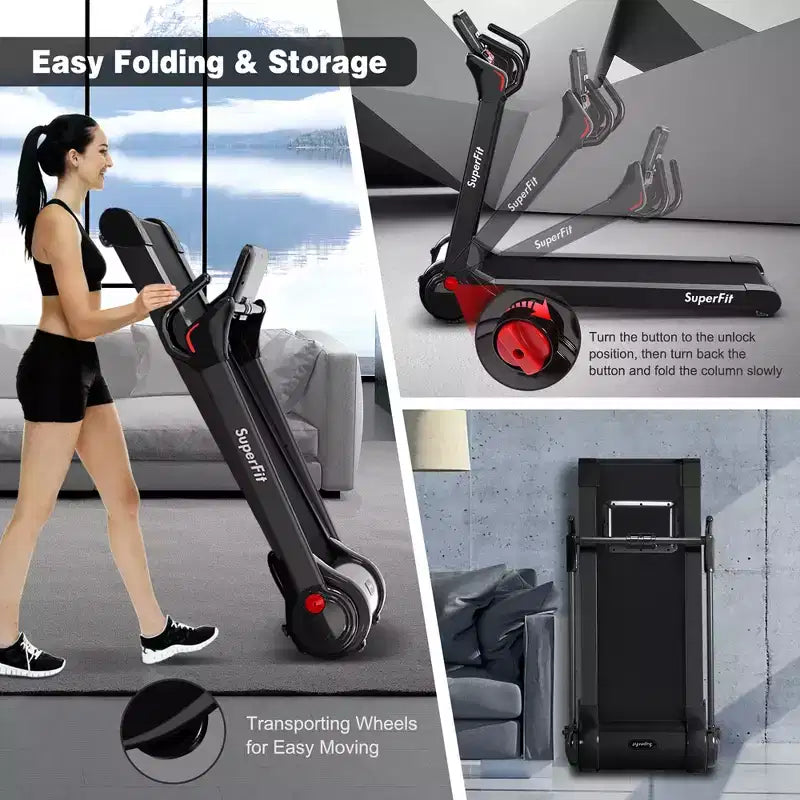 Costway Tapis de course électrique pliable 2,25 CV Contrôle via application Bluetooth