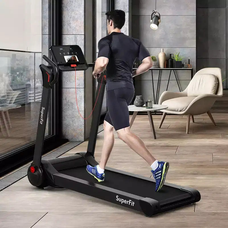 Costway Tapis de course électrique pliable 2,25 CV Contrôle via application Bluetooth