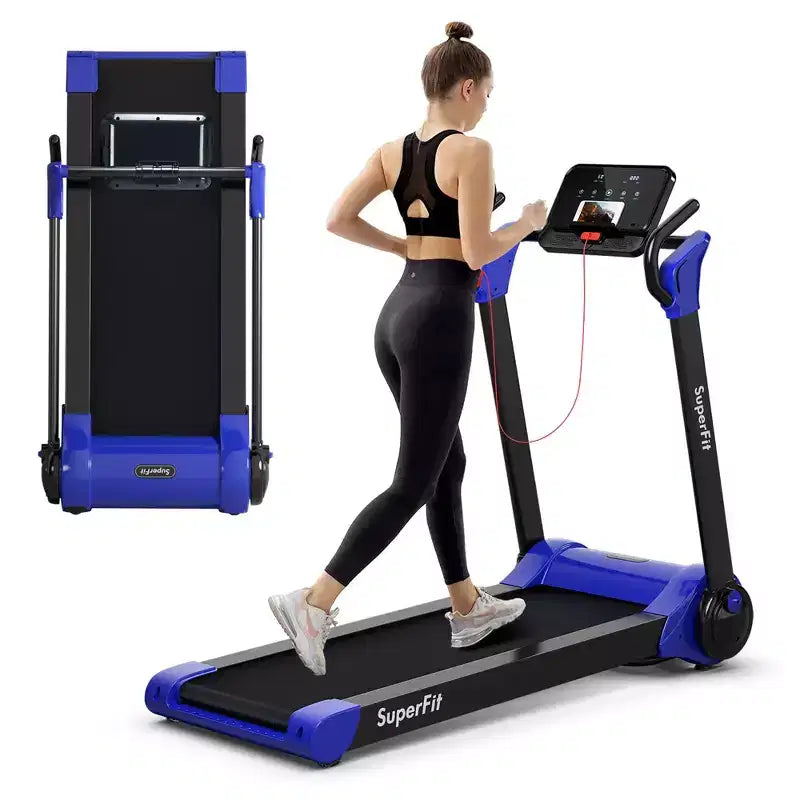 Costway Tapis de course électrique pliable 2,25 CV Contrôle via application Bluetooth