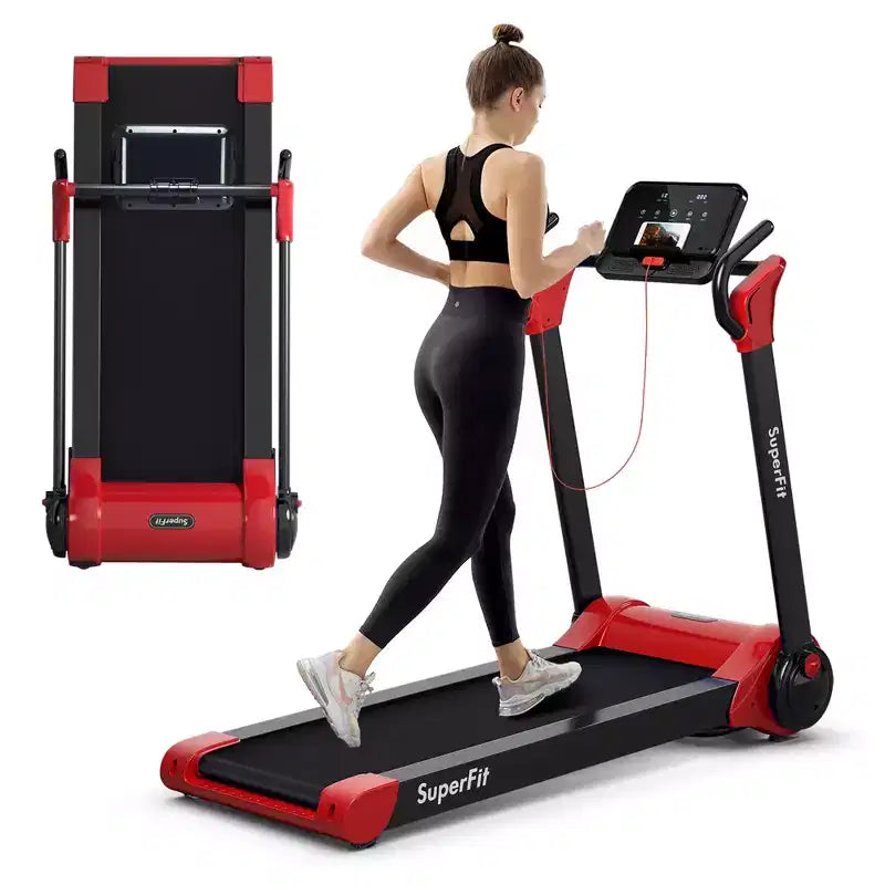 Costway Tapis de course électrique pliable 2,25 CV Contrôle via application Bluetooth