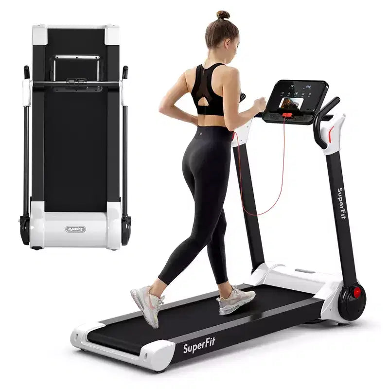 Costway Tapis de course électrique pliable 2,25 CV Contrôle via application Bluetooth
