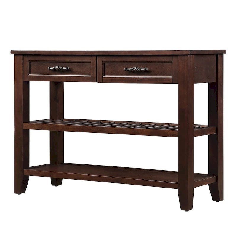 42 Console Sofa Table with Drawers and Tiers Shelves