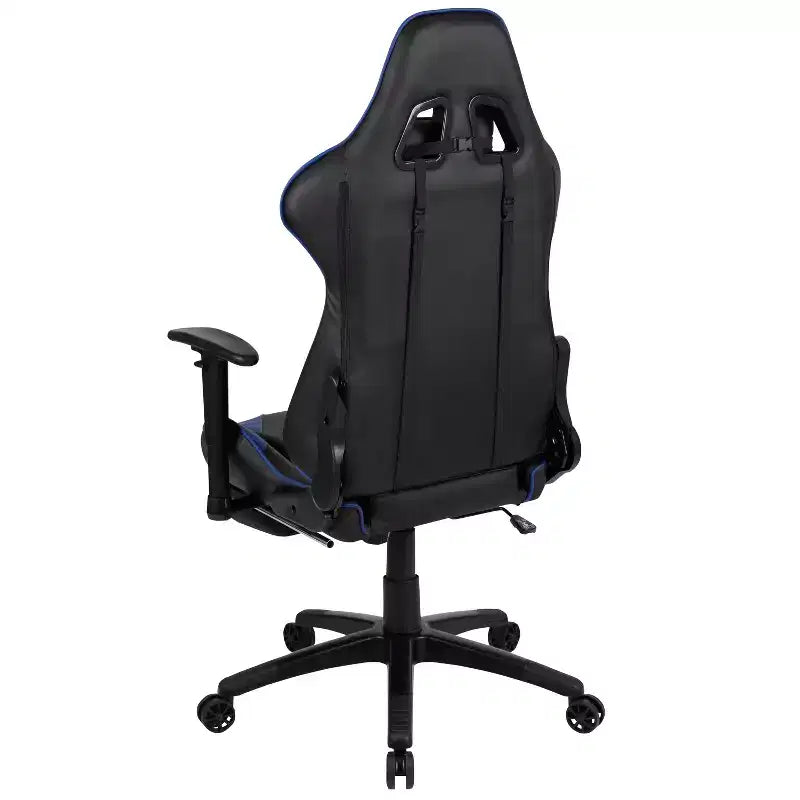 BlackArc Faux Leather Reclining Gaming Chair - Height Adjustable Pivot Arms, Pull-Out Footrest, Headrest & Lumbar Pillows