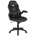 Chaise de jeu à dossier haut BlackArc en similicuir, siège pivotant réglable en hauteur et accoudoirs rembourrés relevables
