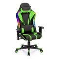 Chaise de jeu Costway pivotante réglable avec lumières LED dynamiques