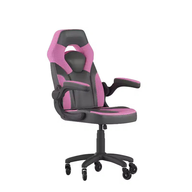 Flash Furniture X10 Gaming Chair Racing Office Computer PC Adjustable Chair with Flip-up Arms and Transparent Roller Wheels