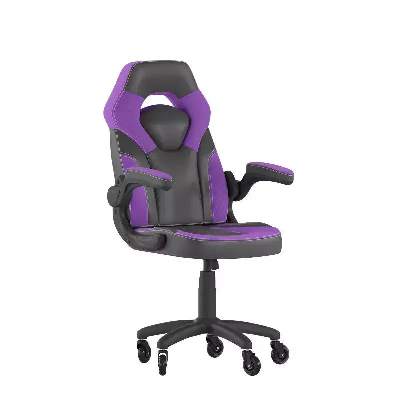 Flash Furniture X10 Gaming Chair Racing Office Computer PC Adjustable Chair with Flip-up Arms and Transparent Roller Wheels