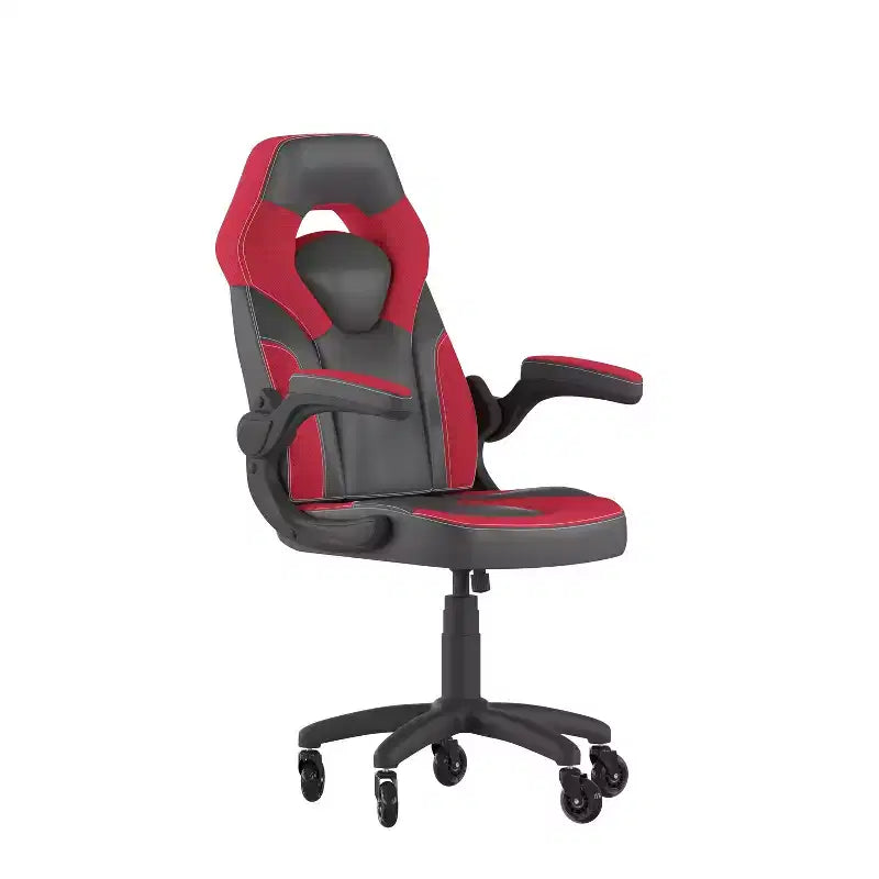 Flash Furniture X10 Gaming Chair Racing Office Computer PC Adjustable Chair with Flip-up Arms and Transparent Roller Wheels
