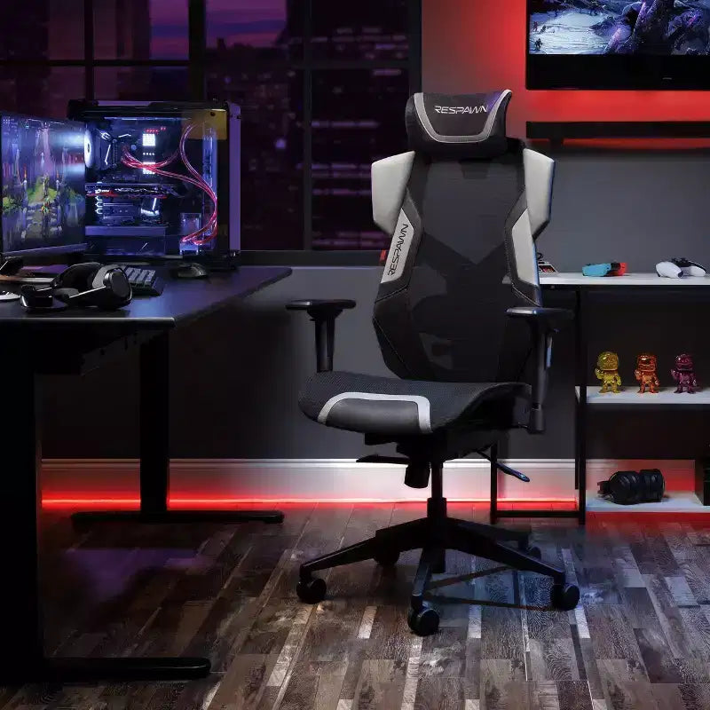 Chaise de gaming RESPAWN Flexx Mesh avec support lombaire et appui-tête réglable