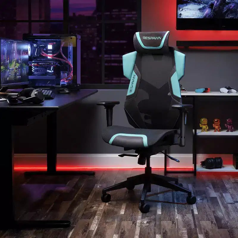 Chaise de gaming RESPAWN Flexx Mesh avec support lombaire et appui-tête réglable