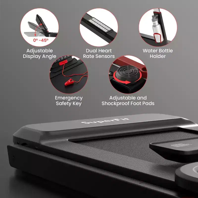 Tapis de Course Pliant Costway 3CV, Hauteur Réglable, Contrôle par APP, avec Tablette