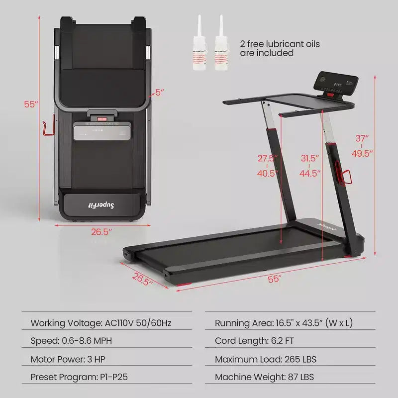 Tapis de Course Pliant Costway 3CV, Hauteur Réglable, Contrôle par APP, avec Tablette