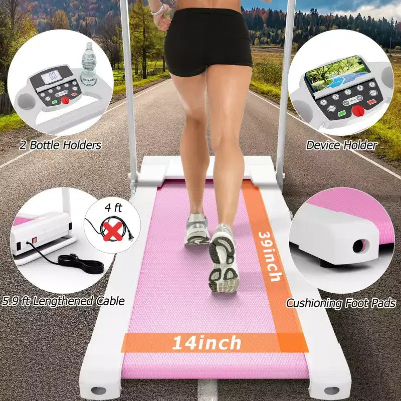 Tapis de course pliable Costway 2 CV, motorisé, 12 programmes prédéfinis et écran LCD Noir/Blanc