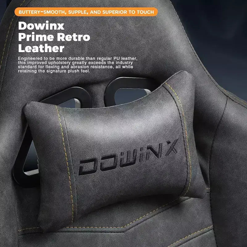 Adjustable Gaming Chair with Massage Lumbar Support and Retractable Footrest - Dowinx