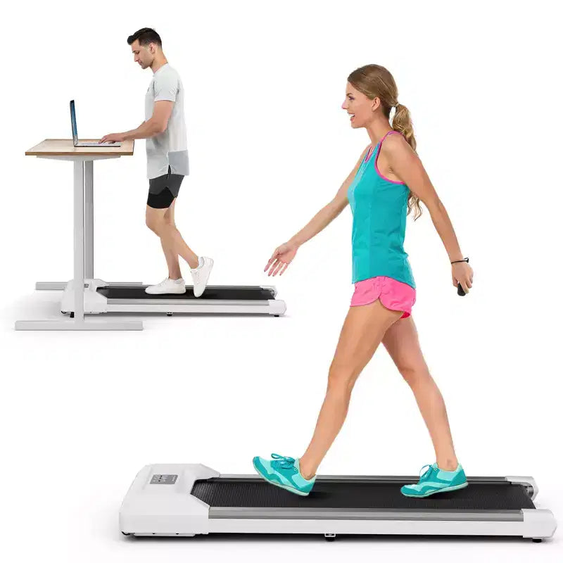 Costway Walking Pad w/265 lbs Capacity Remote Control & LED Display Under Desk Treadmill Gray\Black\Pink