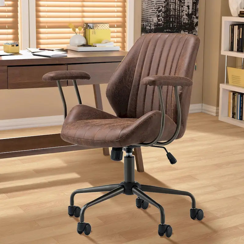 OVIOS Suede Fabric Ergonomic Office Chair Desk Chair Lumbar Support