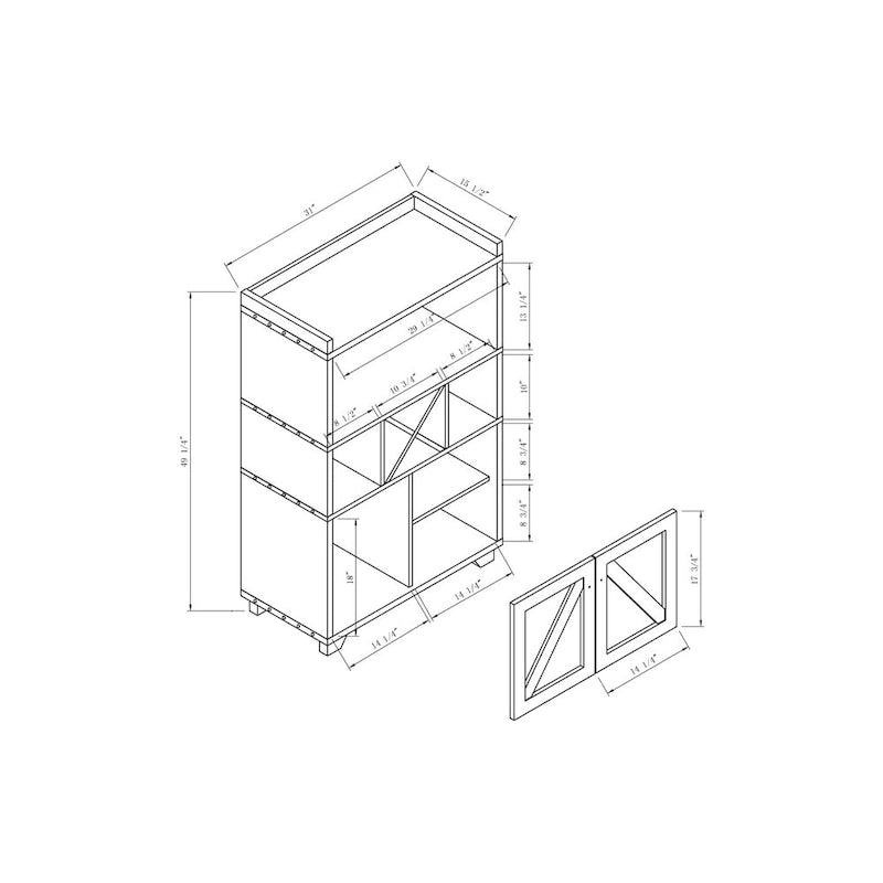 Furniture of America Keya Farmhouse 6-shelf Wine Cabinet Buffet