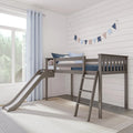 Max and Lily Classic Twin-Size Low Loft with Easy Slide