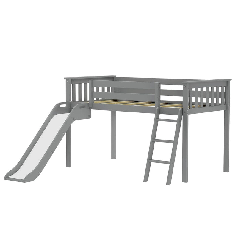 Max and Lily Classic Twin-Size Low Loft with Easy Slide