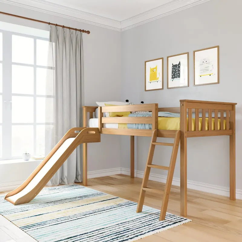 Max and Lily Classic Twin-Size Low Loft with Easy Slide