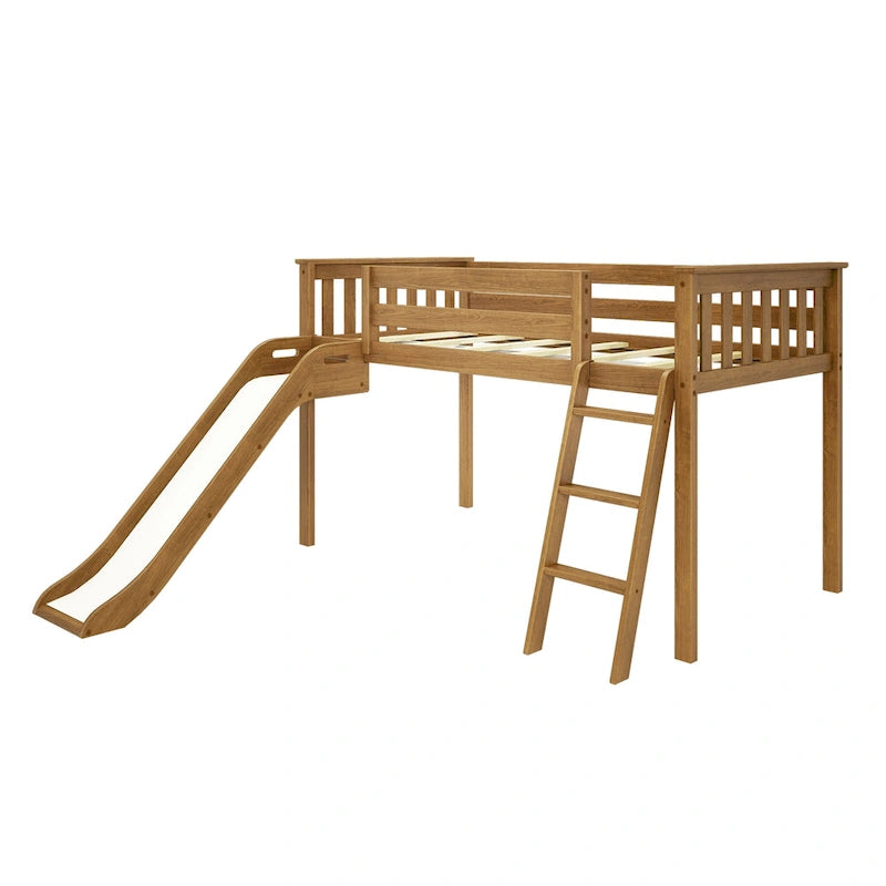 Max and Lily Classic Twin-Size Low Loft with Easy Slide