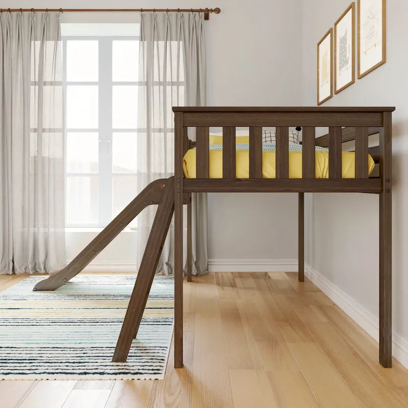 Max and Lily Classic Twin-Size Low Loft with Easy Slide