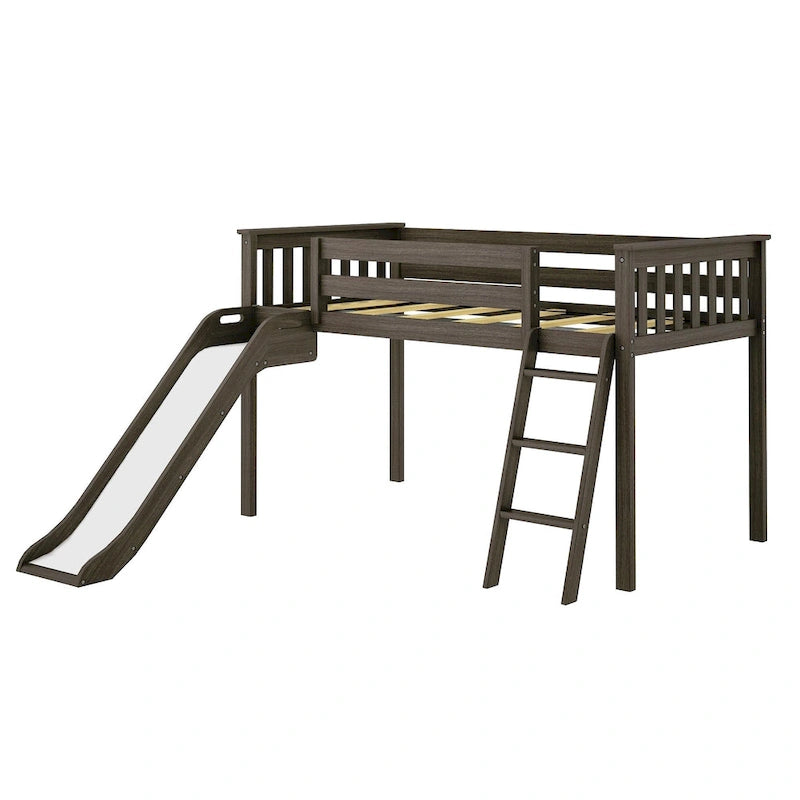 Max and Lily Classic Twin-Size Low Loft with Easy Slide