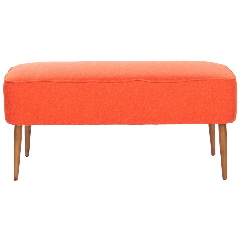 SAFAVIEH Ariane Mid Century Orange Wool Bench - 39.6  x 19.9  x 18.3  - 40Wx20Dx18H