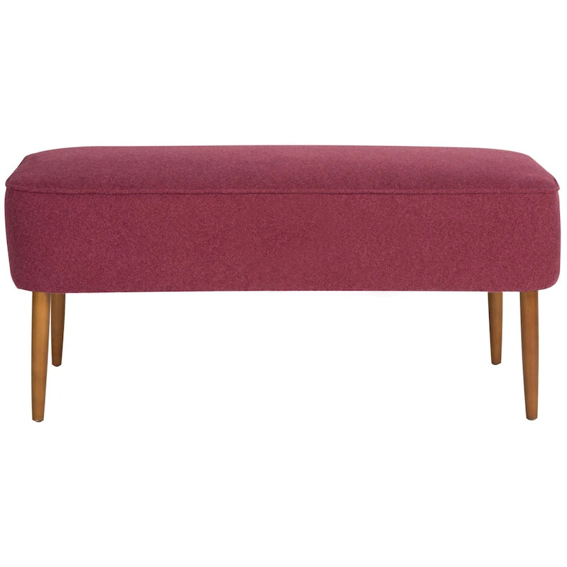 SAFAVIEH Ariane Mid Century Orange Wool Bench - 39.6  x 19.9  x 18.3  - 40Wx20Dx18H