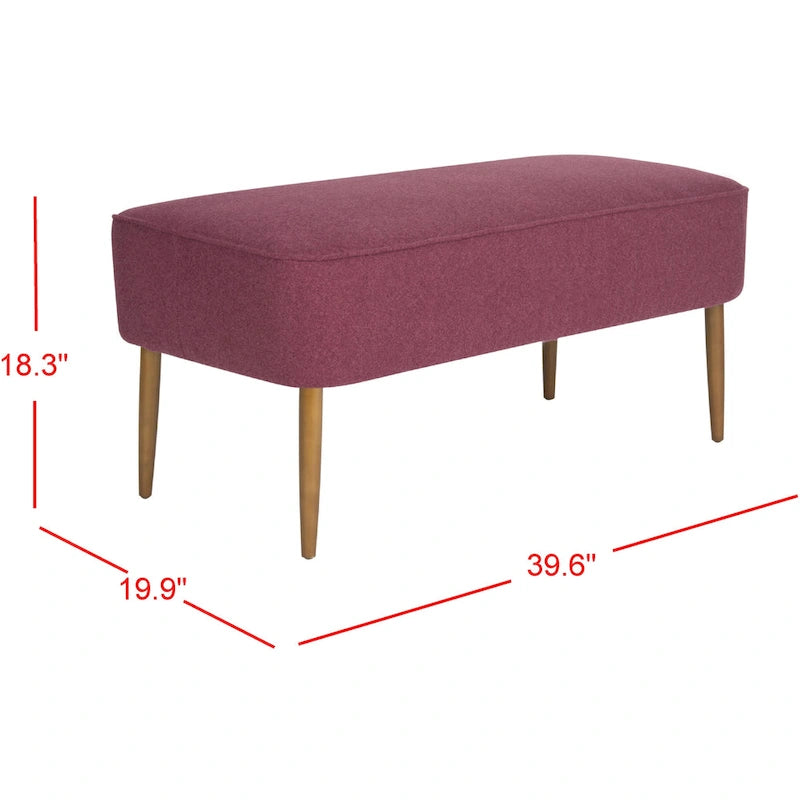 SAFAVIEH Ariane Mid Century Orange Wool Bench - 39.6  x 19.9  x 18.3  - 40Wx20Dx18H