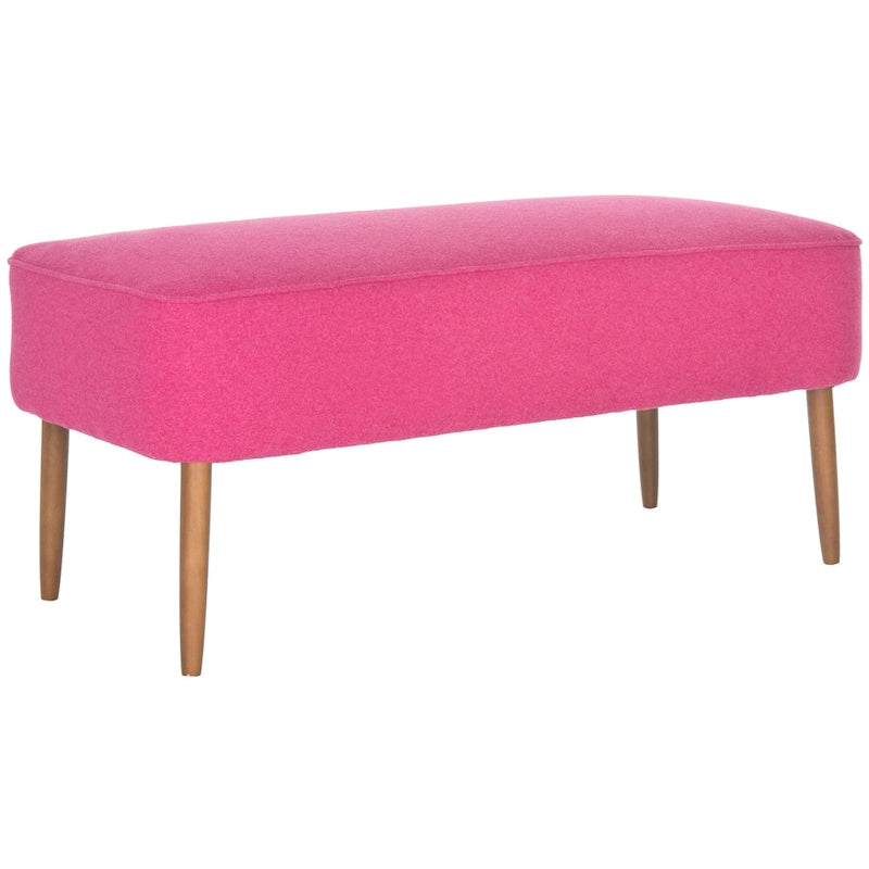 SAFAVIEH Ariane Mid Century Orange Wool Bench - 39.6  x 19.9  x 18.3  - 40Wx20Dx18H