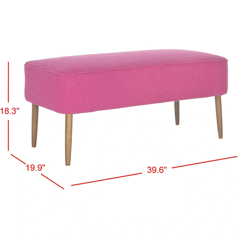 SAFAVIEH Ariane Mid Century Orange Wool Bench - 39.6  x 19.9  x 18.3  - 40Wx20Dx18H