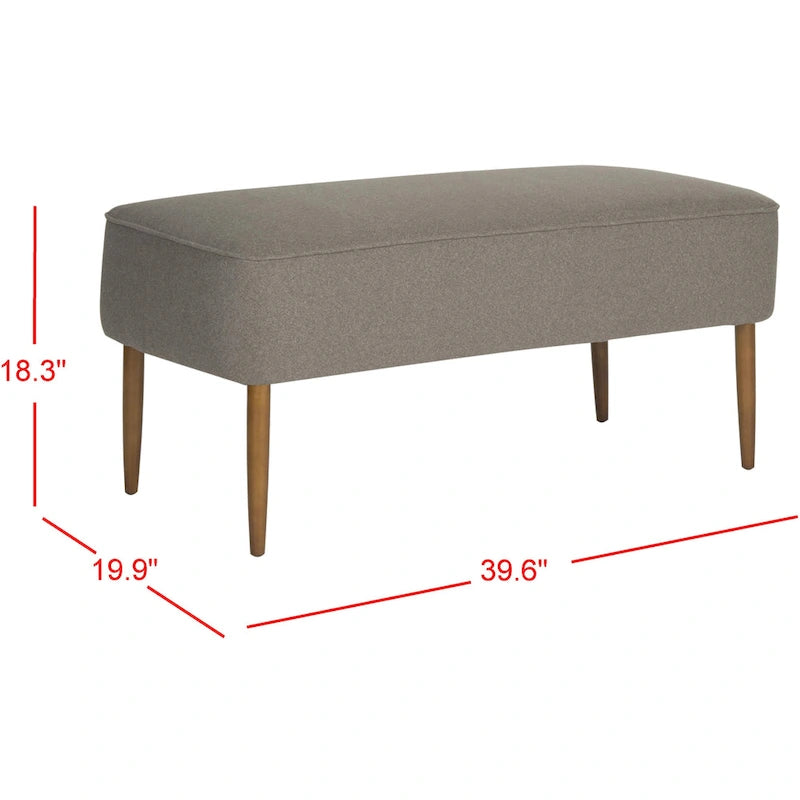 SAFAVIEH Ariane Mid Century Orange Wool Bench - 39.6  x 19.9  x 18.3  - 40Wx20Dx18H