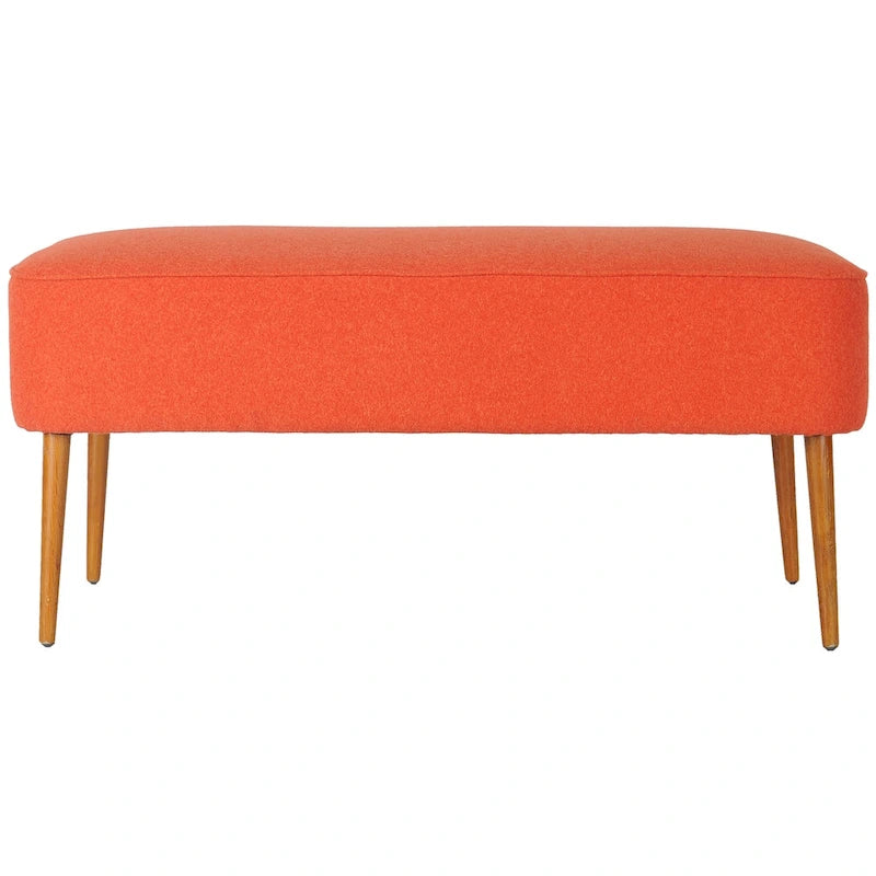 SAFAVIEH Ariane Mid Century Orange Wool Bench - 39.6  x 19.9  x 18.3  - 40Wx20Dx18H