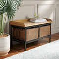SAFAVIEH Vasilija Antique Pewter/ Light Ash Storage Bench - 33  x 15.7  x 20  - 33Wx16Dx20H
