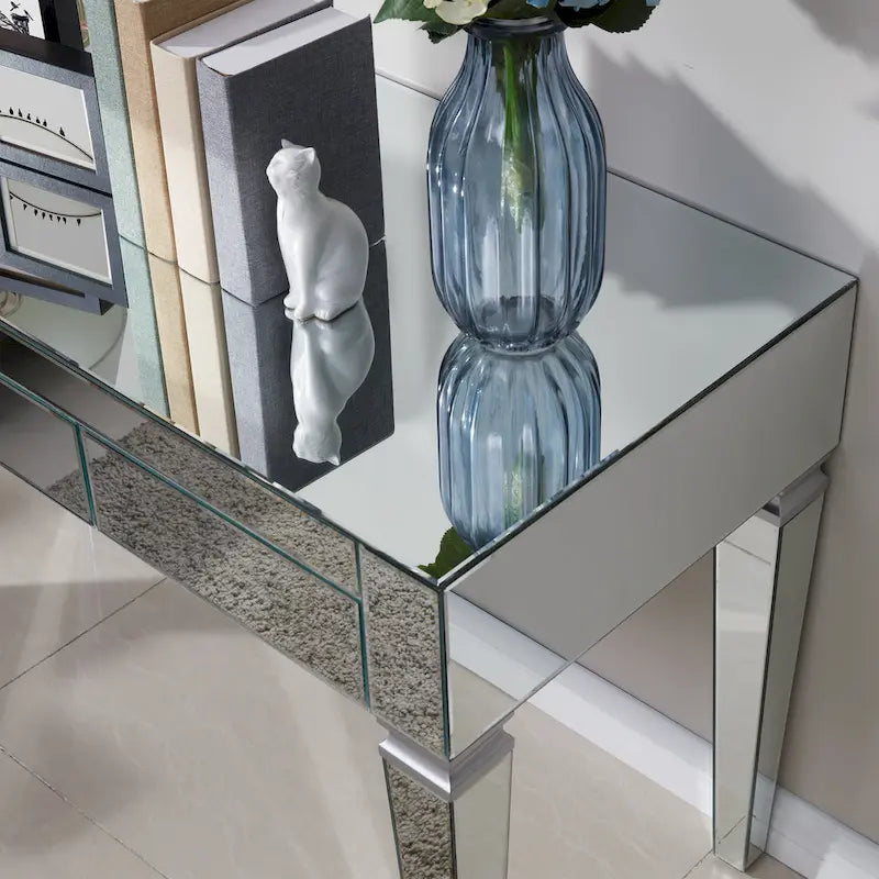 Dakota Silver Mirrored Desk