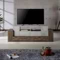 Geso Industrial Oak and Light Grey 71-inch 4-Shelf TV Console by Furniture of America