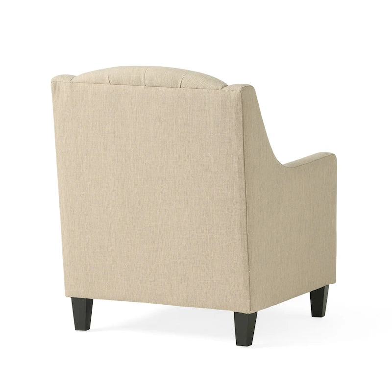 Elaine Light Beige Tufted Fabric Club Chair with Ottoman by Christopher Knight Home