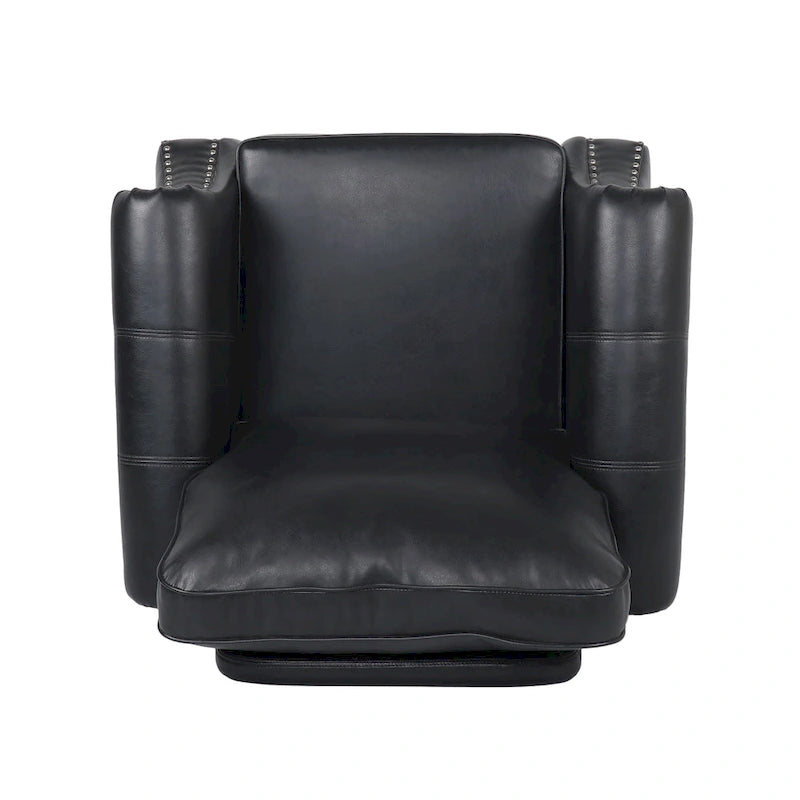 Dowd Faux Leather Club Chair with Nailhead Trim by Christopher Knight Home
