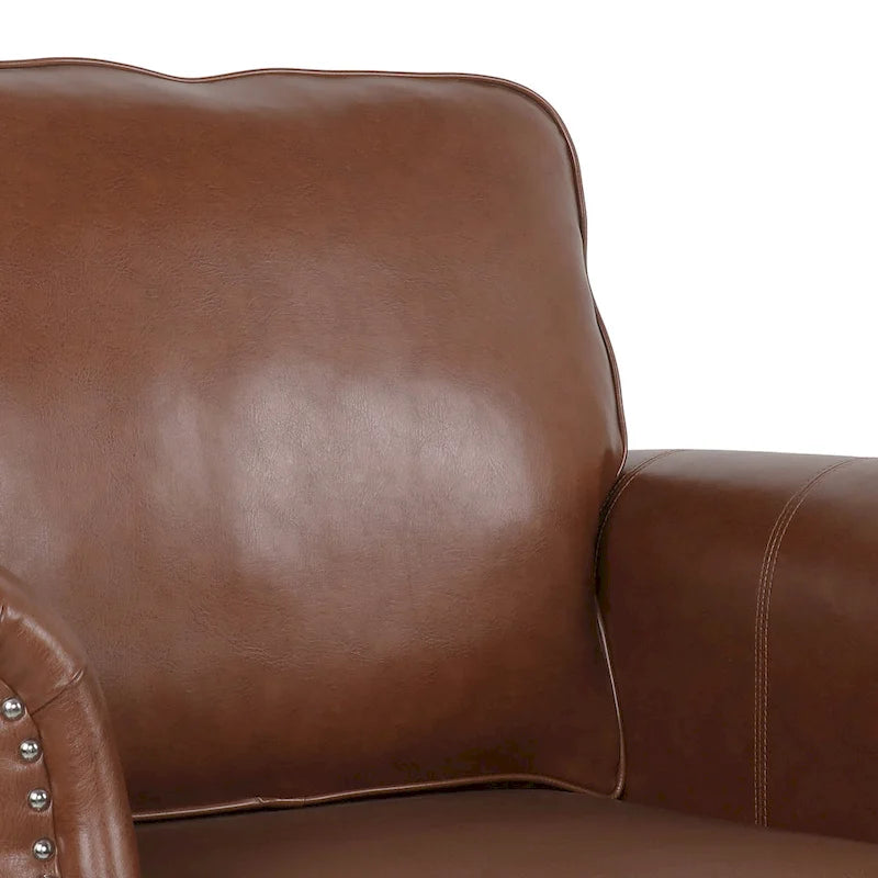 Dowd Faux Leather Club Chair with Nailhead Trim by Christopher Knight Home