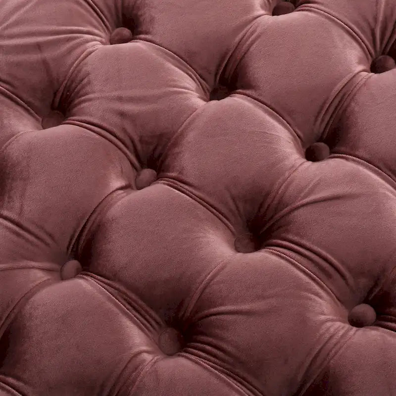 Jaymee Modern Glam Button Tufted Velvet Ottoman by Christopher Knight Home