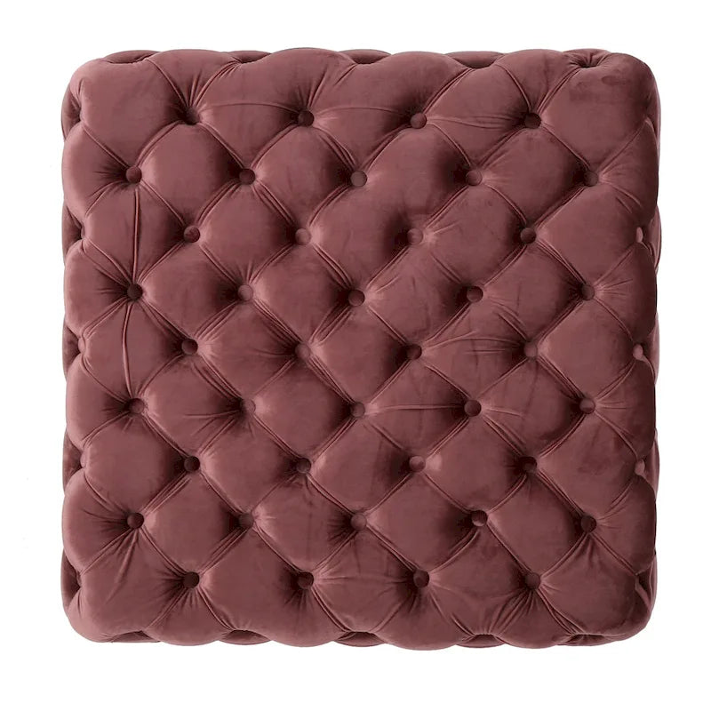 Jaymee Modern Glam Button Tufted Velvet Ottoman by Christopher Knight Home