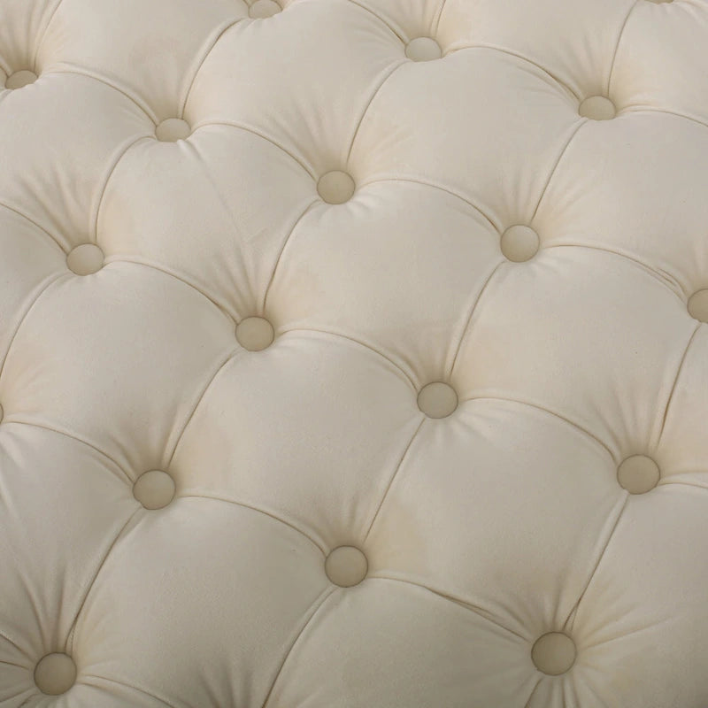 Jaymee Modern Glam Button Tufted Velvet Ottoman by Christopher Knight Home