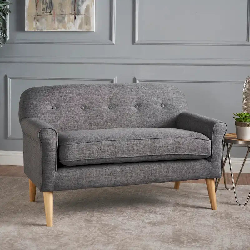 Mariah Mid-Century Fabric Loveseat by Christopher Knight Home